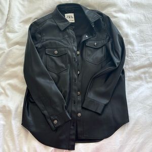 Zara Oversized Vegan Leather Shirt